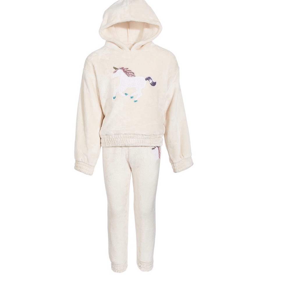 Colette Lilly cozy plush pullover Hoodie & Jogger set.